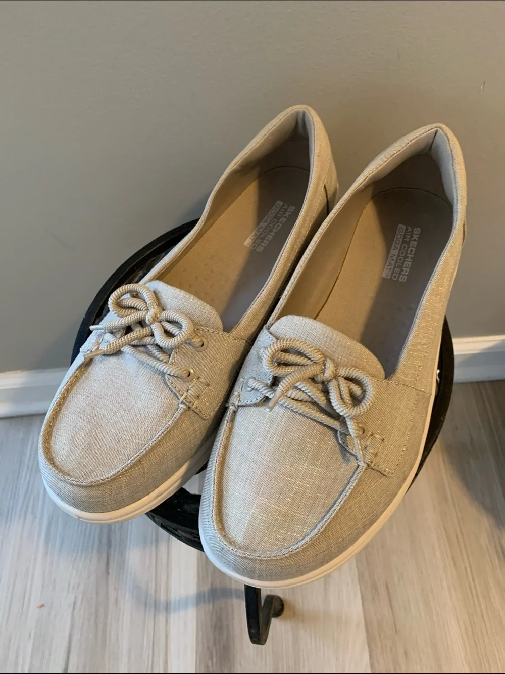 Skechers Women's Light Beige Canvas Slip-On Loafer
